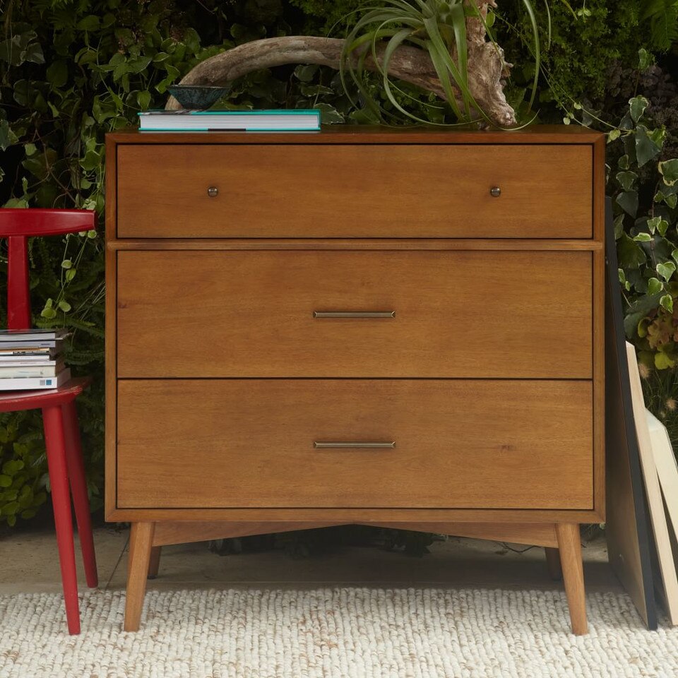 MidCentury 3Drawer Chest Acorn west elm United Kingdom